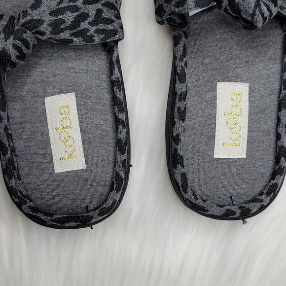 Kooba Leopard Open Toe Scuff Memory Foam Slippers Womens XL (9.5-10.5) NEW - Picture 4 of 8